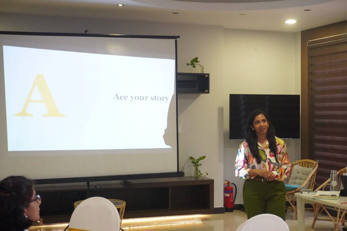 Smita leading a storytelling workshop at The/Nudge Institute